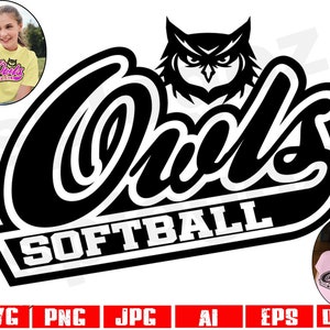 Owls softball svg Owl softball svg Owls softball png Owls svg Owl svg Owls mascot svg Owls logo svg Cricut svg Cricut designs school spirit