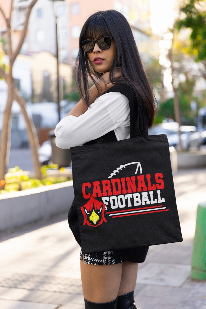 Archivo de corte SVG de fútbol de los Cardenales para prendas oscuras, diseño de Cricut, escuela, espíritu de equipo, clipart, mascota cardenal, descarga vectorial digital PNG imagen 6