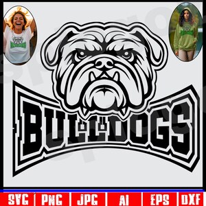 Mascotte de bouledogues svg bouledogues svg chemise esprit école bouledogues maillot de l'équipe de conception bouledogues svg logo bouledogues projets Cricut Silhouette svg