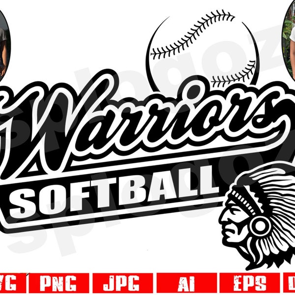 Warriors softball svg Warrior softball svg Warriors mascot svg Warriors svg Warrior svg Warriors softball png Cricut projects Cricut designs