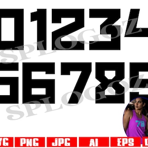 Fuente de números Jet Eye Mind, fuente deportiva, fuente escolar, descarga digital para Cricut/Silhouette, svg, png, dxf, fuente del equipo Jersey, fuente de números Space