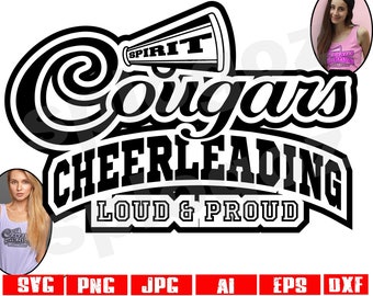 Cougars cheerleading svg, Cougar cheerleading svg, Cougars cheer svg, Cougar cheer svg, Cougars cheerleader svg, Cricut designs, Cougars png