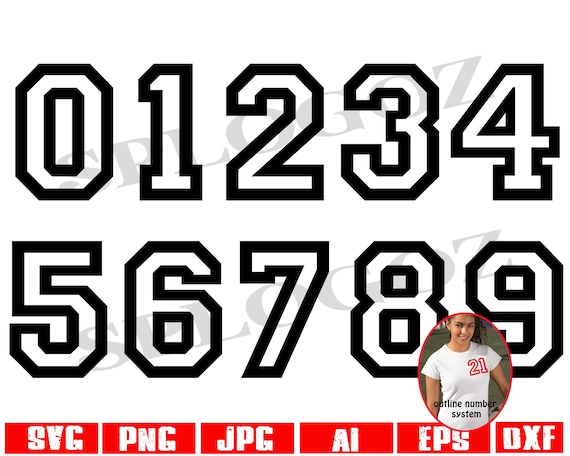Sports Jersey Font Clipart Varsity Numbers and Symbols Clip - Etsy España