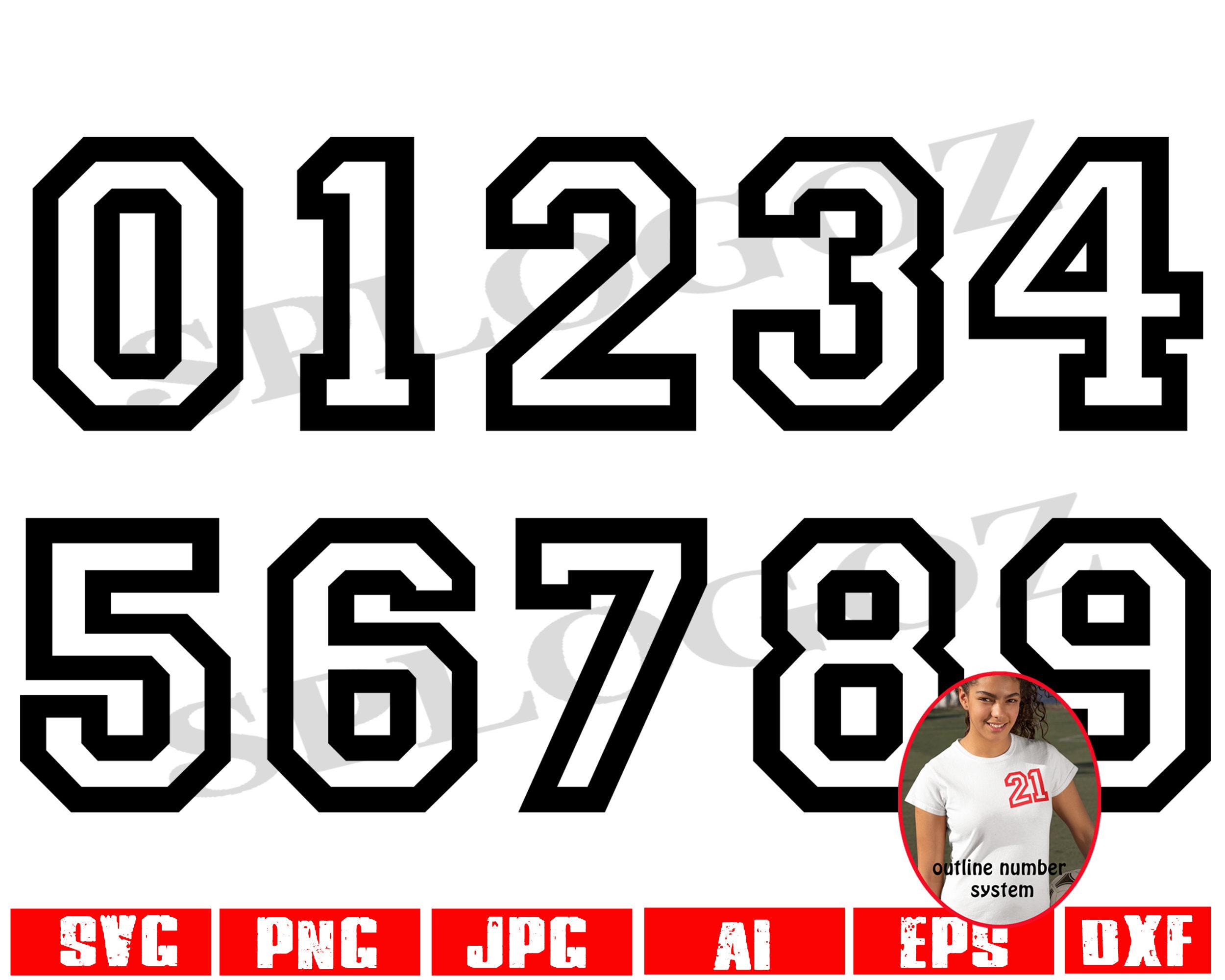 Sports Jersey Font Clipart Varsity Numbers and Symbols Clip 