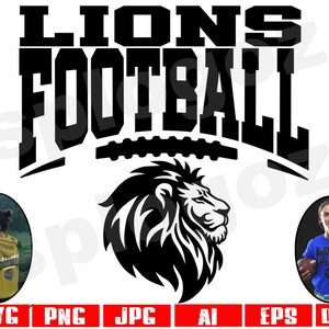 Lions football svg Lion football svg Lions football png Lion svg Lions svg Lions png Lions mascot svg Cricut projects Cricut svg Lions logo image 1