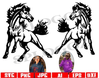 Mustangs svg, Mustang svg, Bronco svg, Broncos svg, Broncos mascot svg, Mustang mascot svg, SVG for Cricut or Silhouette, School Spirit svg