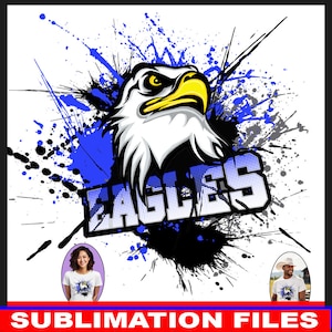 Blue Eagle png, sublimazione Eagles, Eagles tumbler png, Eagles png, T-shirt sublimazione png, design spirito scolastico, maglietta orgoglio scolastico png