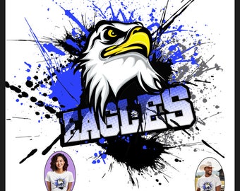Blue Eagle png, Eagles sublimation, Eagles tumbler png, Eagles png, T-shirt Sublimation png, school spirit design, school pride shirt png