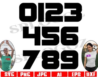 Sports Jersey Font Clipart, Varsity Numbers and A Team Clip Art, Cricut Silhouette files, basketball, baseball, soccer, Team jersey font