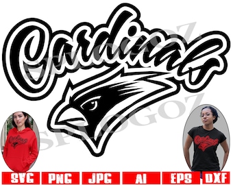 Cardinals svg, Cardinal svg, Cardinal mascot logo, School Spirit Shirt, Digital Cut File, School Pride Svg for Cricut and Silhouette, sports
