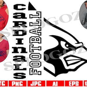 Cardinals football svg, Cardinal football svg , Cardinal mascot logo, Digital Cut File, School Pride Svg for Cricut and Silhouette, sports