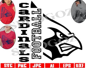 Cardinals football svg, Cardinal football svg , Cardinal mascot logo, Digital Cut File, School Pride Svg for Cricut and Silhouette, sports