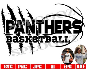 Panthers basketball svg, Panther Panther basketball svg, Panther scratches design , Digital Cut File, School Pride Svg Cricut and Silhouette