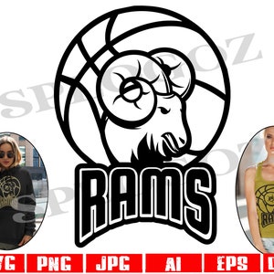 Rams basketball svg, Ram basketball svg, Rams svg, Ram svg Digital Cut File, School Pride Svg Cricut and Silhouette sports Rams png dxf svg