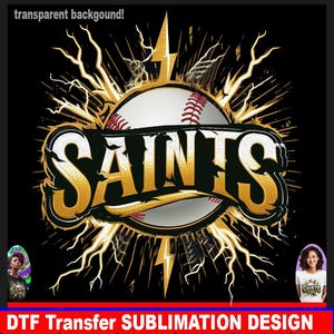 Saints baseball png, Saints custom baseball logo, sublimation png, Saints png, sports jersey png, DTF transfer file, baseball logo design