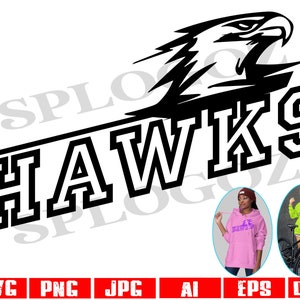 Hawks svg, Hawk svg, Hawks png, Hawks mascot, Hawks logo, school spirit svg, school spirit png, school svg, Hawks mom svg, sports,Cricut svg
