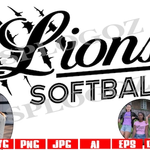 Löwen Softball svg, Löwe Softball svg, Löwen kratzt svg, Löwe kratzt svg, Löwen svg, Löwen svg, Cricut Silhouette svg Sport Löwen png