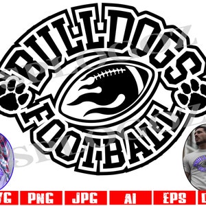 Bulldog football, Bulldogs football svg, Bulldog svg, Bulldogs svg, Cricut or Silhouette files, sports jerseys, sports, football svg png jpg