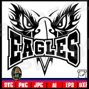 Eagle mascot SVG cut file for Cricut design printable Eagles team PNG for Silhouette school spirit decal download custom sports logo