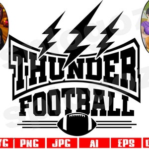 Thunder football svg Thunder football png Thunder football design Thunder svg Thunder mascot svg Thunder logo svg Cricut files Cricut svg