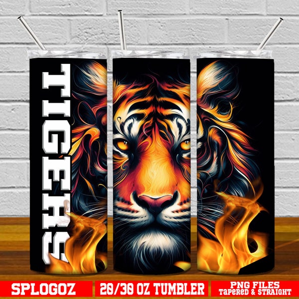 Tigers Tumbler Wrap Tigers Tumbler png Tigers Sublimation png 20oz Tumbler wrap Sport pngTigers Sublimation Schulgeist png Tiger Maskottchen