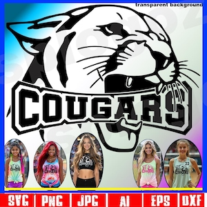 Cougars svg Mascote Cougar SVG Logotipo Cougar Design da equipe Cougar Logotipo da escola Cougar Camisa do orgulho escolar de volta às aulas Emblema Cougar Logotipo da escola