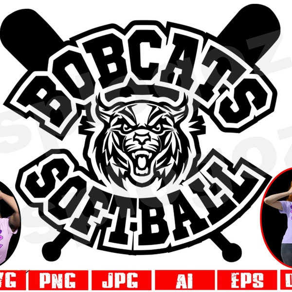 Bobcats softball svg Bobcat softball svg Bobcats svg Bobcat svg Bobcats mascot svg Bobcats softball png school spirit svg Cricut svg Bobcat