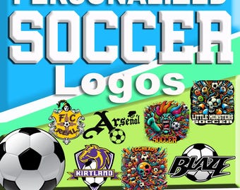 Custom soccer team logo design personalized sports emblem dtf transfer graphic printable soccer design for shirts banners uniforms gear