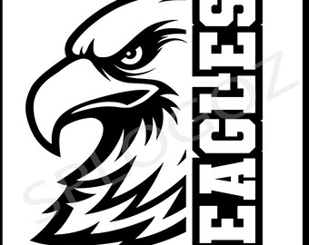 Eagles SVG for school spirit shirts and cutting machine file Eagle Mascot png for sublimation