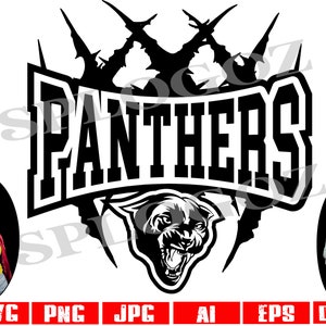 Panthers svg, Panther svg, Panthers png, Panther png, Panthers school svg, Panthers mascot svg, Cricut Silhouette files, scratches svg jpg