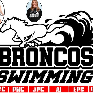Broncos schwimmen svg, Bronco schwimmen svg, Broncos svg, Bronco svg, Broncos schwimmen png, Broncos Maskottchen svg, Cricut Designs svg, schwimmen svg