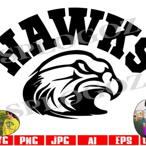 Hawks mascot svg for cricut silhouette cutting machine school spirit logo png sports team digital design file for shirts jerseys decals