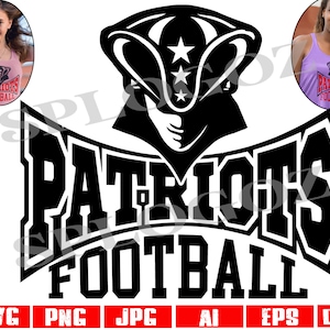 Patriots football team svg school mascot cut file for Cricut design PNG digital download custom game day shirt spirit wear design