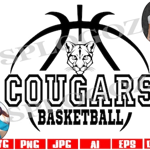 Cougars svg, Cougar svg, Cougar Basketball SVG, Cougar Basketball svg, Cougar Maskottchen svg DXF-Datei für Cricut & Silhouette, Cougars svg png