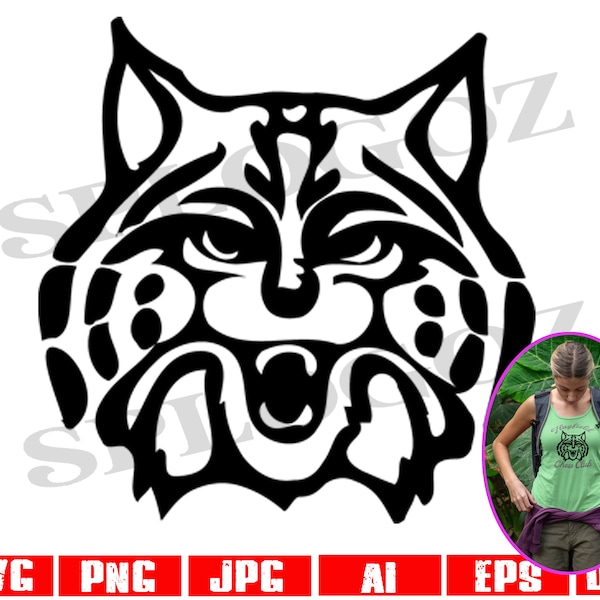 Wildcat svg mascot cut file Cricut,Cameo,Sizzix,Decal,Stencil jerseys clubs,SVG, dxf Cutting File, school spirit, bobcat art vector business