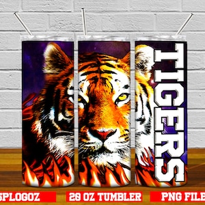 Tigers tumbler wrap, Tigers tumbler png, Tigers sublimation png, 20oz tumbler wrap, sports png, Tigers sublimation, school spirit png