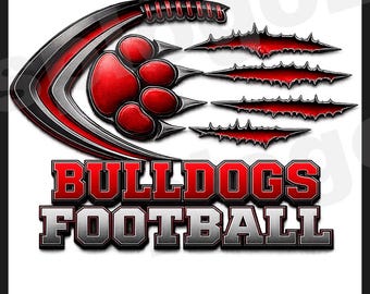 Bulldogs Football PNG file for DTF Printing and sublimation instant download custom logo