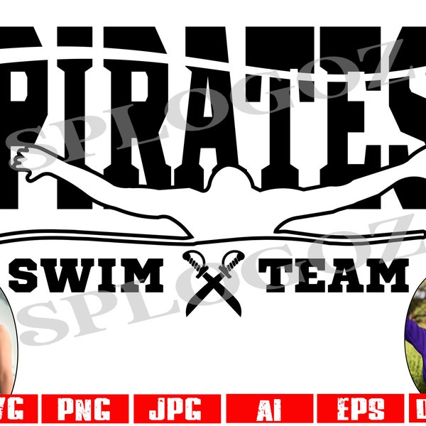 Pirates swim svg, Pirates swimming svg, Pirates svg, Pirate svg, Pirates mascot svg,Pirate swim svg, Pirates png Pirate swimming svg sports