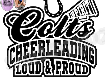 Design svg di cheerleader dei Colts per il download digitale, png di cheerleader dei Colts per progetti Cricut Silhouette, file png del logo svg di cheerleader dei Colts