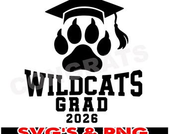 Wildcats Graduation SVG Wildcats grad design Class of 2026 Wildcats senior shirt