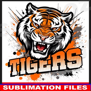 Tigers sublimation design, Tiger PNG, T-shirt Sublimation png, school spirit design, cute tiger, sports team logo, school pride shirt png