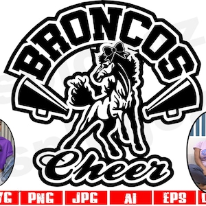 Broncos cheerleading svg Bronco cheerleading svg sports mascot svg cheerleader mom svg design svg file cricut designs logos svg school
