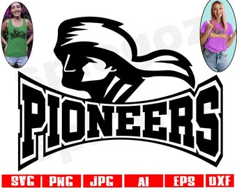 Pioneers svg, Pioneer svg, Pioneers png, Pioneers school logo,, Pioneers mascot svg, Pioneers logo svg, school spirit svg, Cricut designs