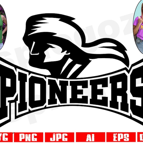 Pioneers svg, Pioneer svg, Pioneers png, Pioneers school logo,, Pioneers mascot svg, Pioneers logo svg, school spirit svg, Cricut designs