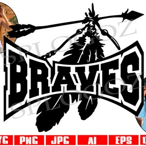 Brave mascot svg png cut file for Cricut mom school spirit design logo clipart printable team mascot school pride digital download