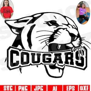 Cougars svg, Cougar svg, Cougar mascot SVG, Cougar logo svg Cougar png, Cougar school logo svg, Cougars school spirit png, Cricut projects