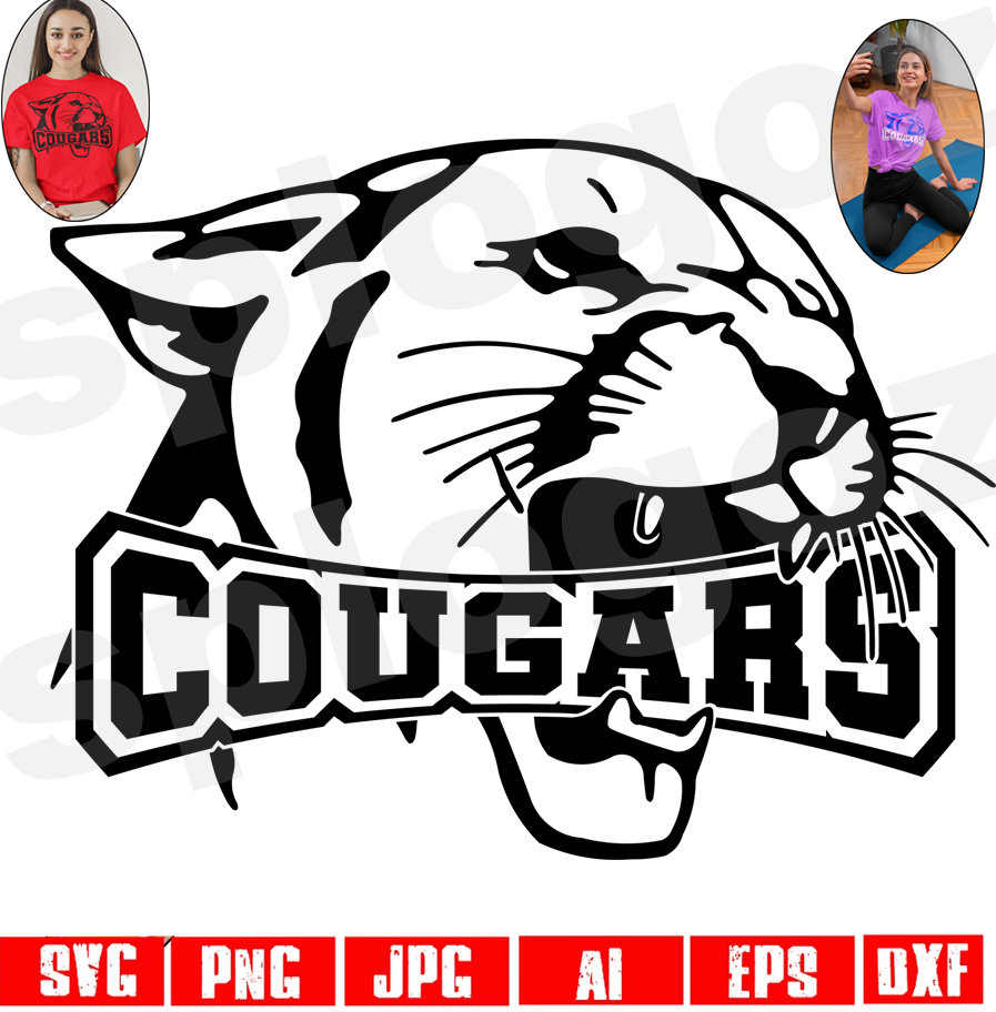Cougars svg, Cougar svg, Cougar mascotte SVG, Cougar logo svg Cougar png, Cougar school logo svg, Cougars school geest png, Cricut projecten