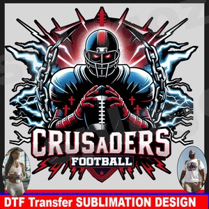 Crusaders football sublimation png, Crusaders  football PNG, T-shirt Sublimation png, Crusaders tshirt, school pride design, DTF transfer