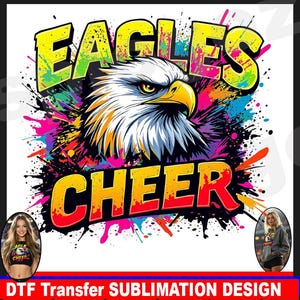 Torcida dos Eagles PNG, Sublimação de Eagle, Design de torcida dos Eagles, Torcida dos Eagles PNG, Transferência DTF, Logotipo do espírito escolar da torcida Eagle