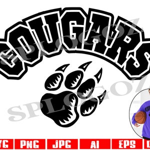 Cougars svg Cougar svg Cougar mascotte ontwerp svg Cougar mascotte svg, Cougar Paw svg Cougars geest svg Cricut svg Cricut projecten Cougars png